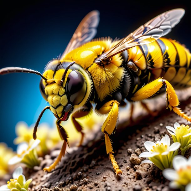 Photography of a yellow jacket from gypsum