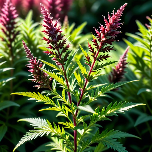 Photography of a maroon mugwort