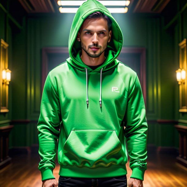 Image d'un sweat à capuche vert de gypse