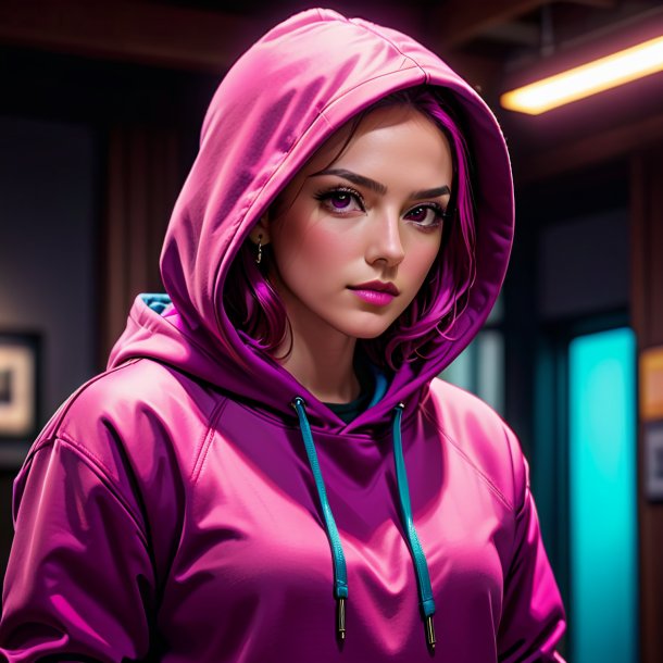 Sketch of a magenta hoodie from clay