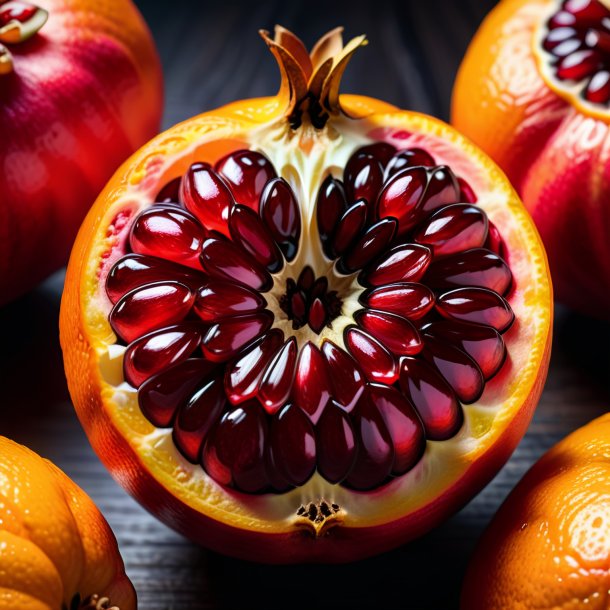 Photo of a orange pomegranate