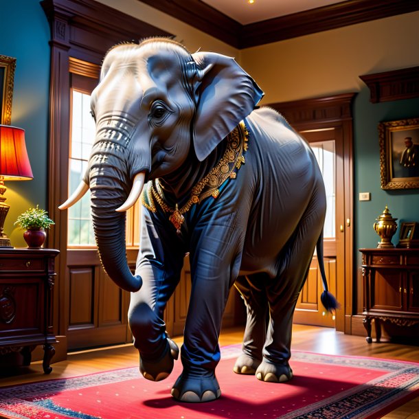 Pic of a elephant in a trousers in the house