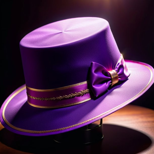 Photographie d'un chapeau violet de papier