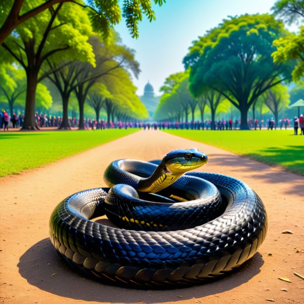 Imagen de una espera de una cobra en el parque