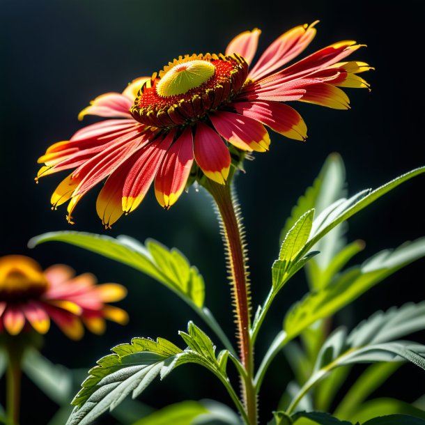 "figure of a red helenium, smooth"