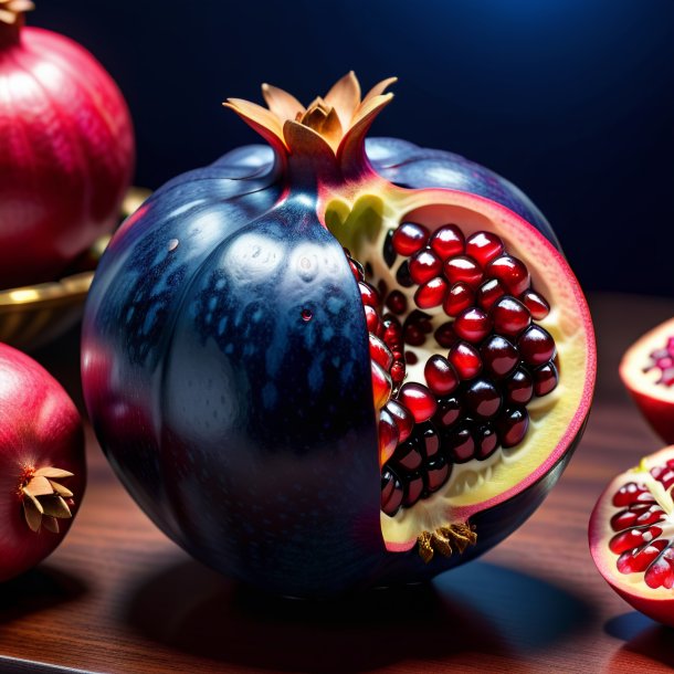 Picture of a navy blue pomegranate