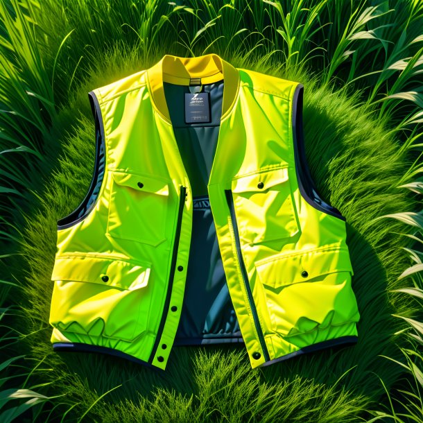 Croquis d'un gilet jaune de l'herbe