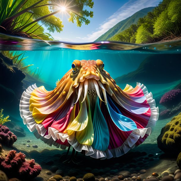 Image of a cuttlefish in a skirt in the river