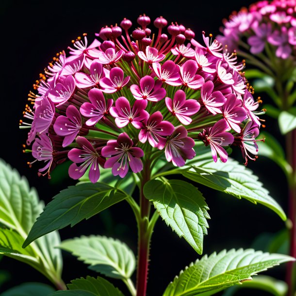 "figure of a maroon valerian, red"