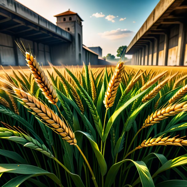 Illustration of a wheat cap from concrete