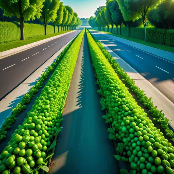 Photographie d'une ceinture verte de pois du béton