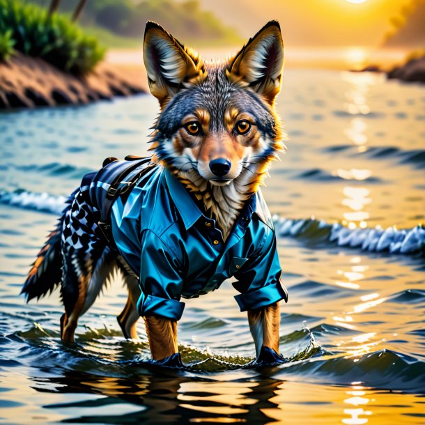 Pic of a jackal in a trousers in the water