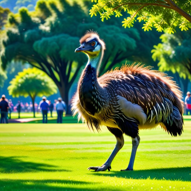 Pic of a playing of a emu in the park