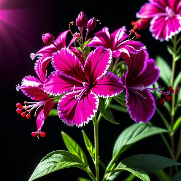 Drawing of a fuchsia sweet william