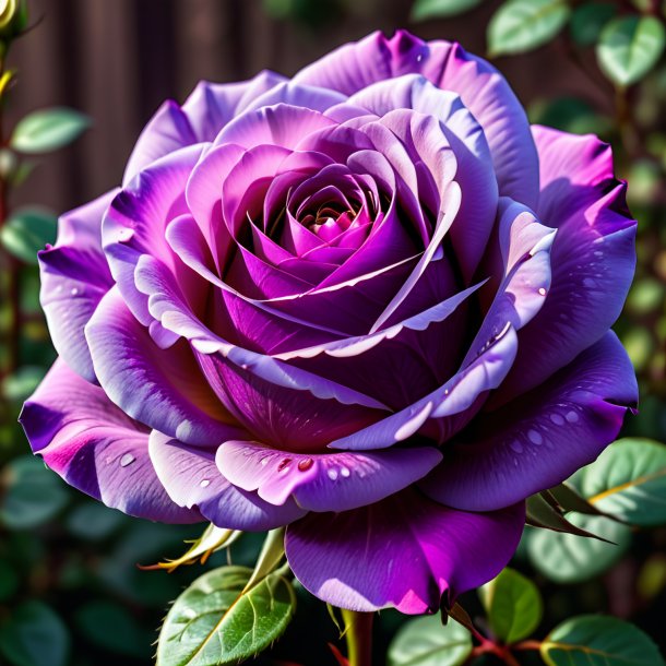 "picture of a purple rose, hundred-leaved"