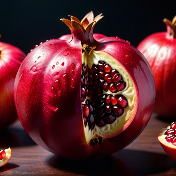 Image of a maroon pomegranate