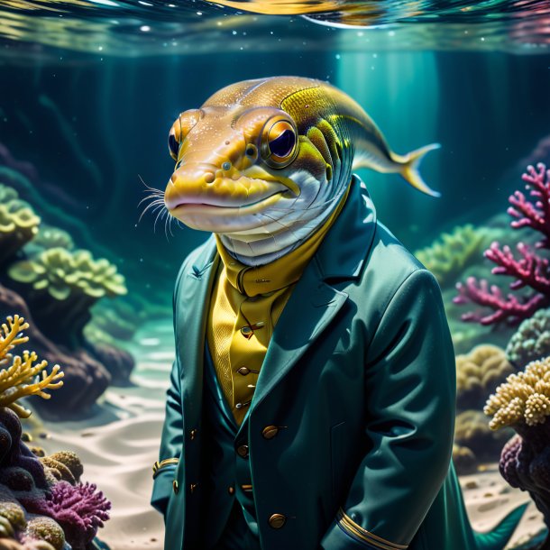 Image of a eel in a coat in the water