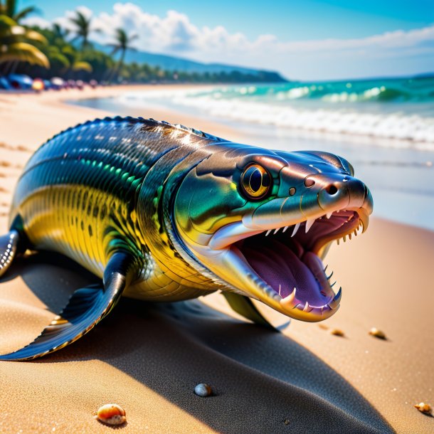 Photo d'une colère d'anguille sur la plage