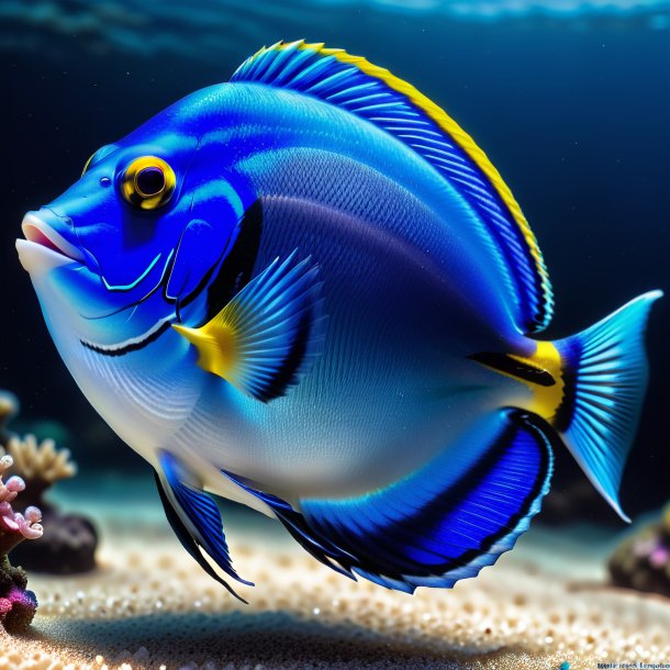 Picture of a blue tang in a gray skirt