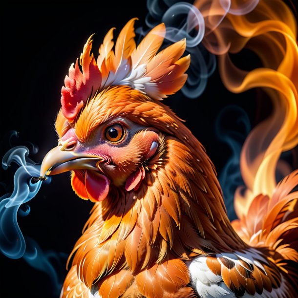 Pic of a orange smoking hen