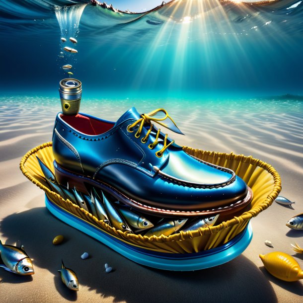 Image of a sardines in a shoes in the sea