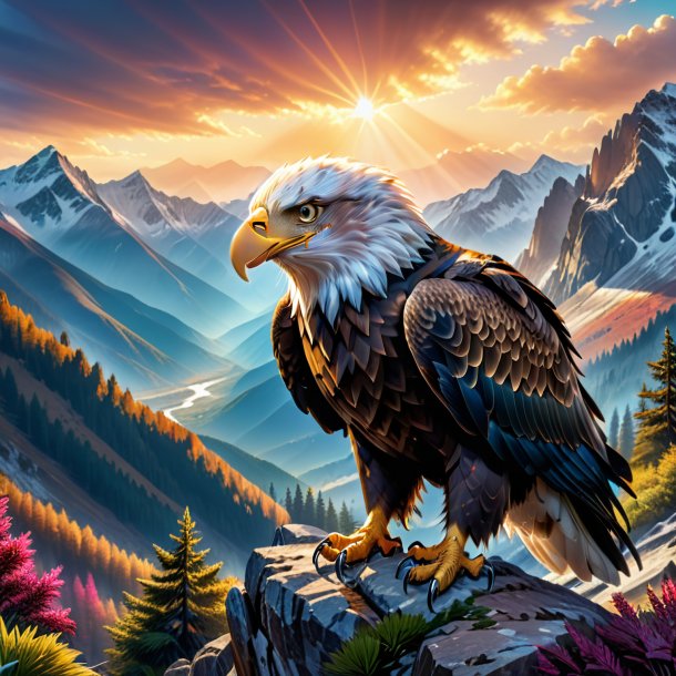 Pic of a crying of a eagle in the mountains