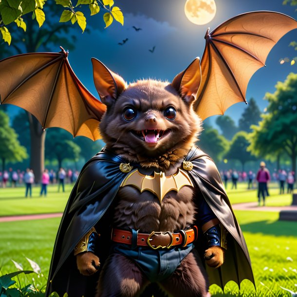 Picture of a bat in a belt in the park