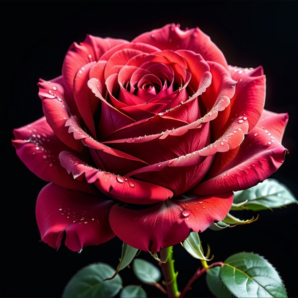 Depicting of a crimson rose