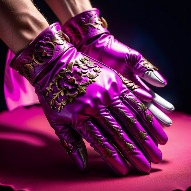 Picture of a magenta gloves from paper