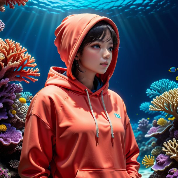 Photo of a coral hoodie from clay