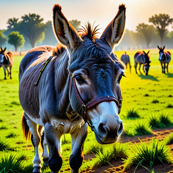 Foto de un llanto de un burro en el campo