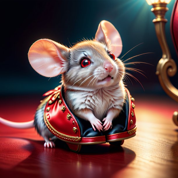 Image d'une souris dans une chaussure rouge