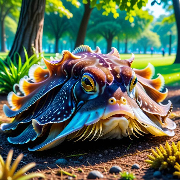 Image of a resting of a cuttlefish in the park