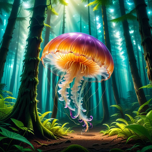 Pic of a waiting of a jellyfish in the forest