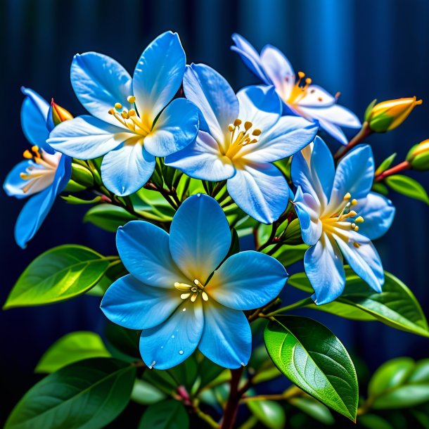 "photographie d'une jessamine bleue, rose"