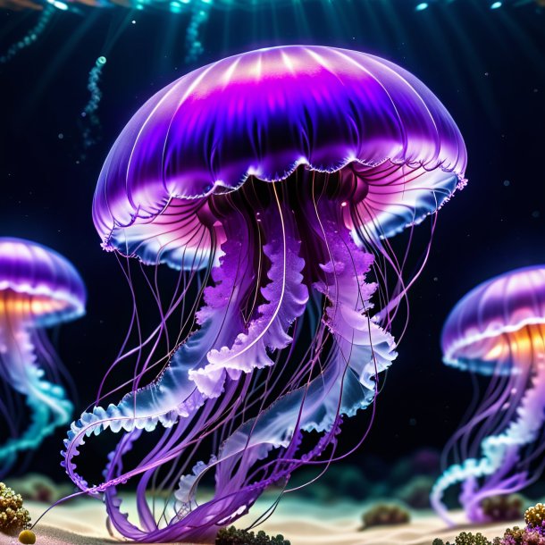 Image of a purple dancing jellyfish