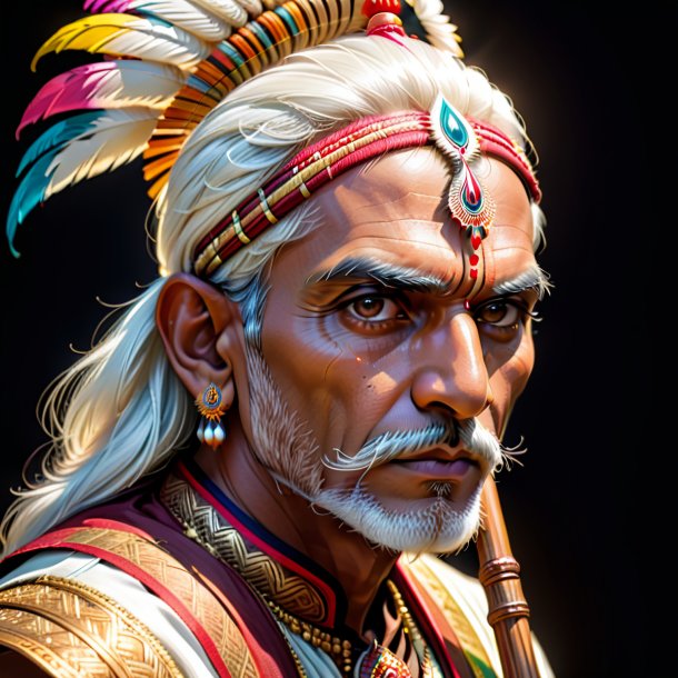 Portrait of a white indian cane