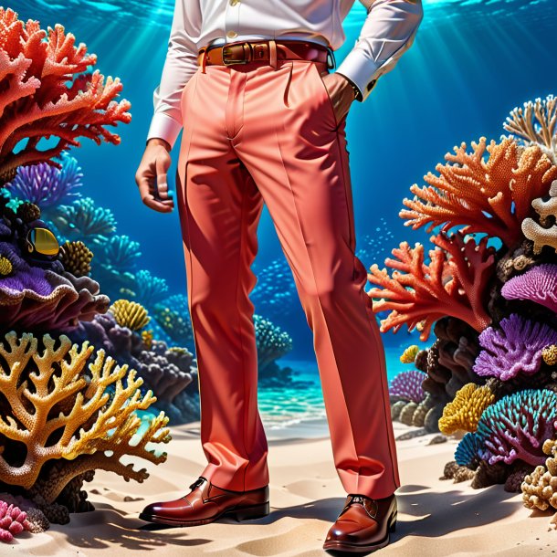 Clipart of a coral trousers from clay