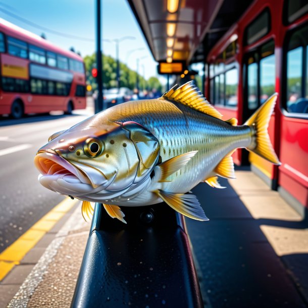 Pic de um haddock em um cinto no ponto de ônibus