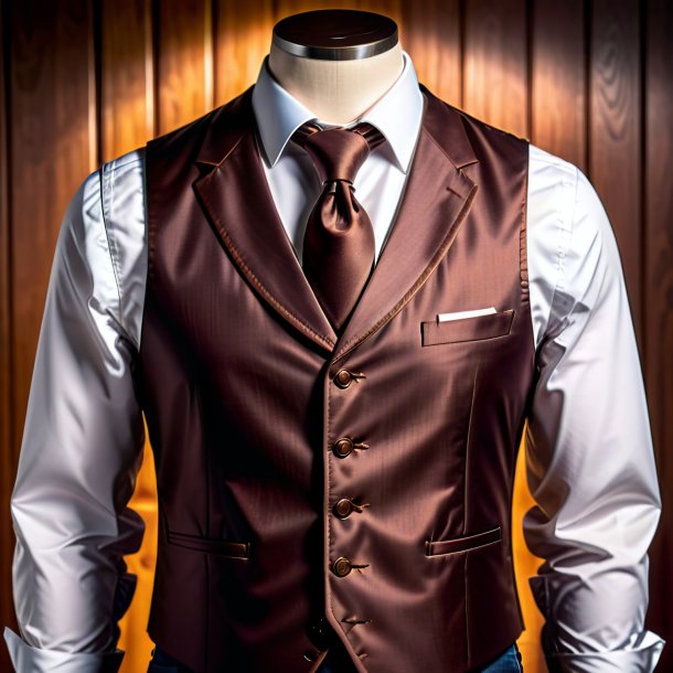 Photo of a brown vest from wood