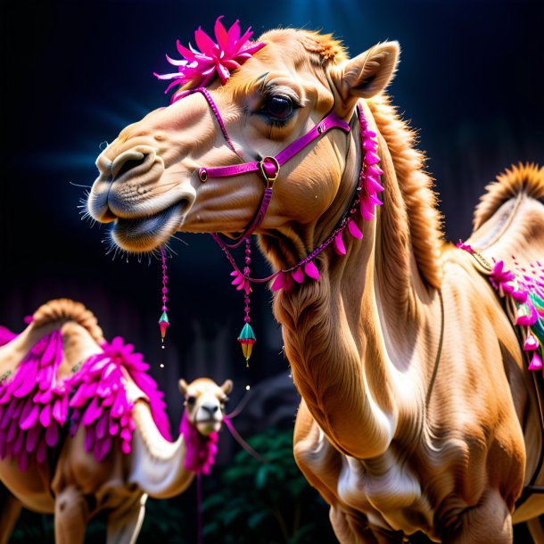 Pic of a fuchsia crying camel