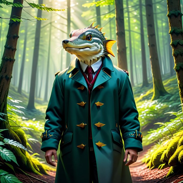 Pic of a pike in a coat in the forest