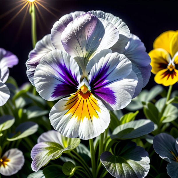 Portrayal of a silver pansy