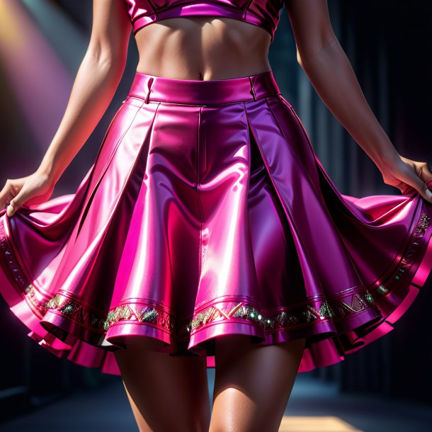 Illustration of a hot pink skirt from metal