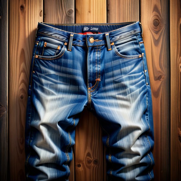 Clipart of a blue jeans from wood