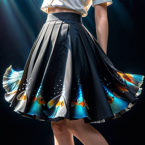 Image of a fish in a black skirt