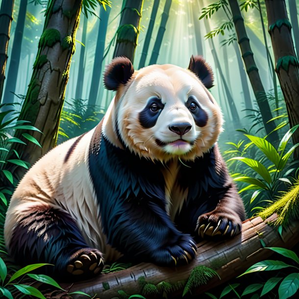 Foto de un sueño de un panda gigante en el bosque