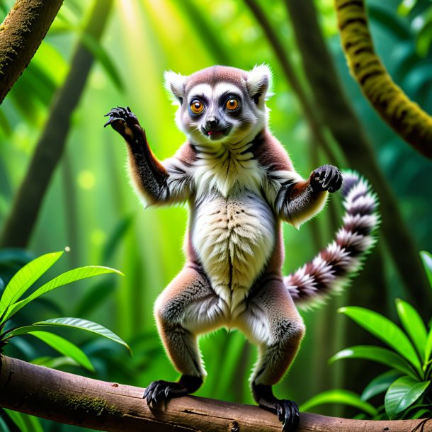 Image of a lime dancing lemur