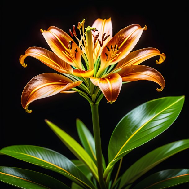 Depicting of a brown kaffir lily