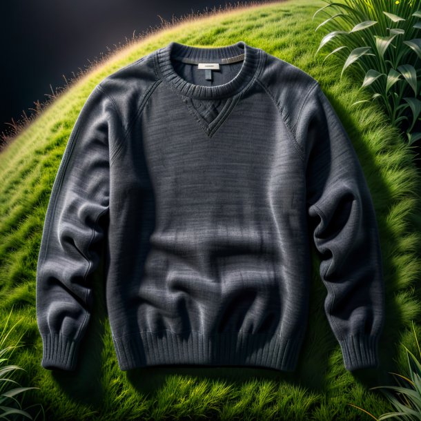 Photo of a charcoal sweater from grass